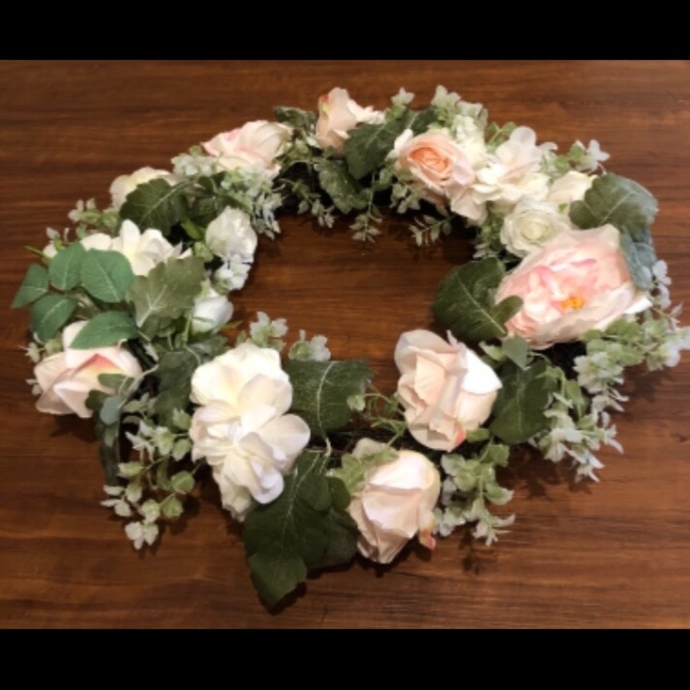 Sold! Pink & White- Artificial Floral Wreath